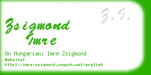 zsigmond imre business card